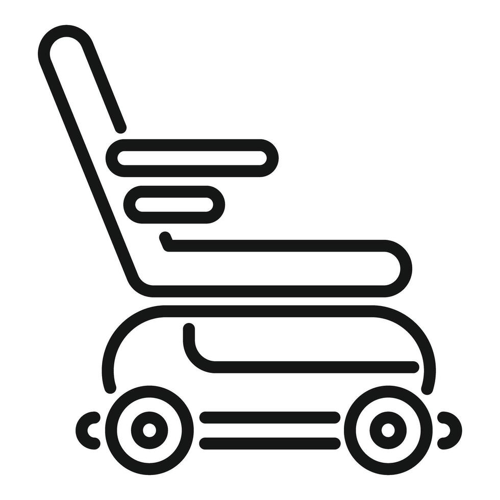 Electric wheelchair moving forward line icon side view vector