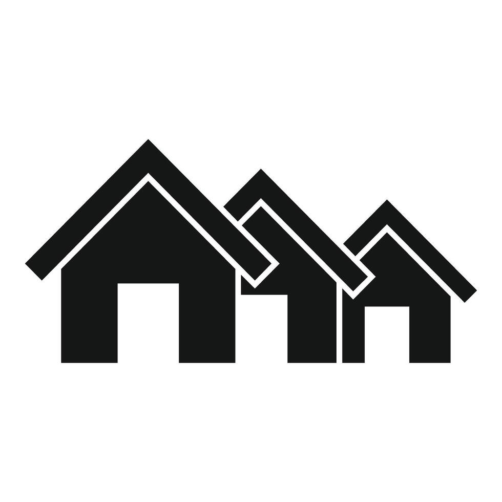 Three houses logo forming a chain symbolizing real estate vector