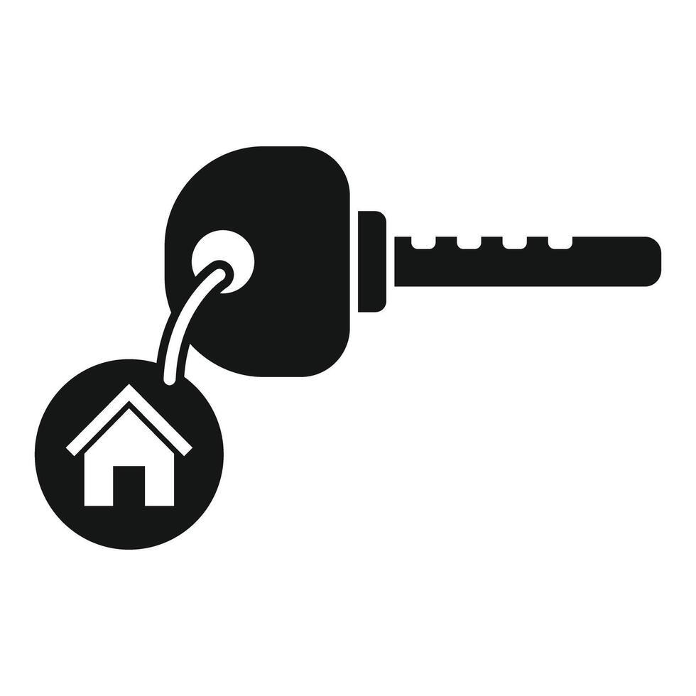 House key with keychain representing real estate purchase vector