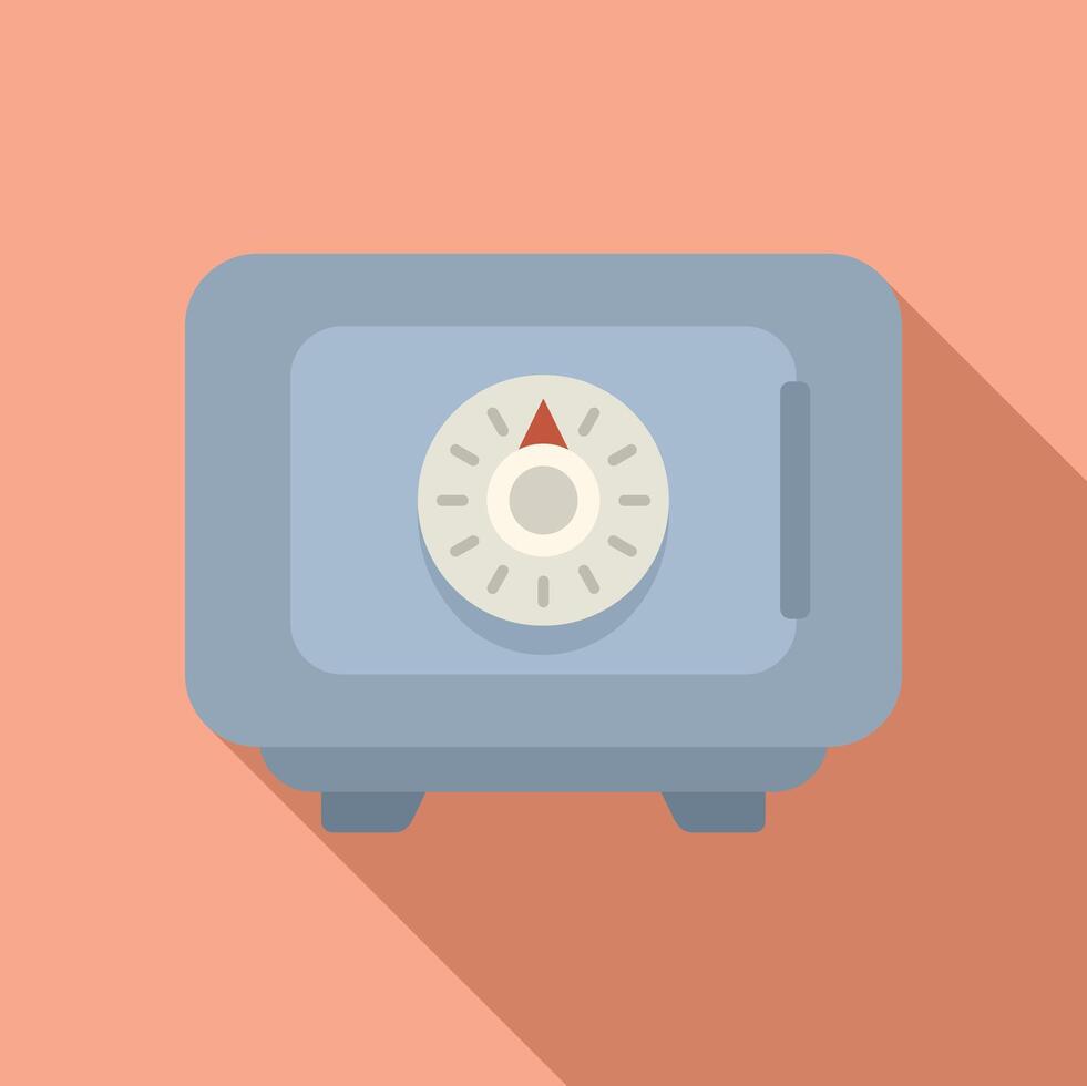 Blue safe deposit box keeping money and documents secure vector