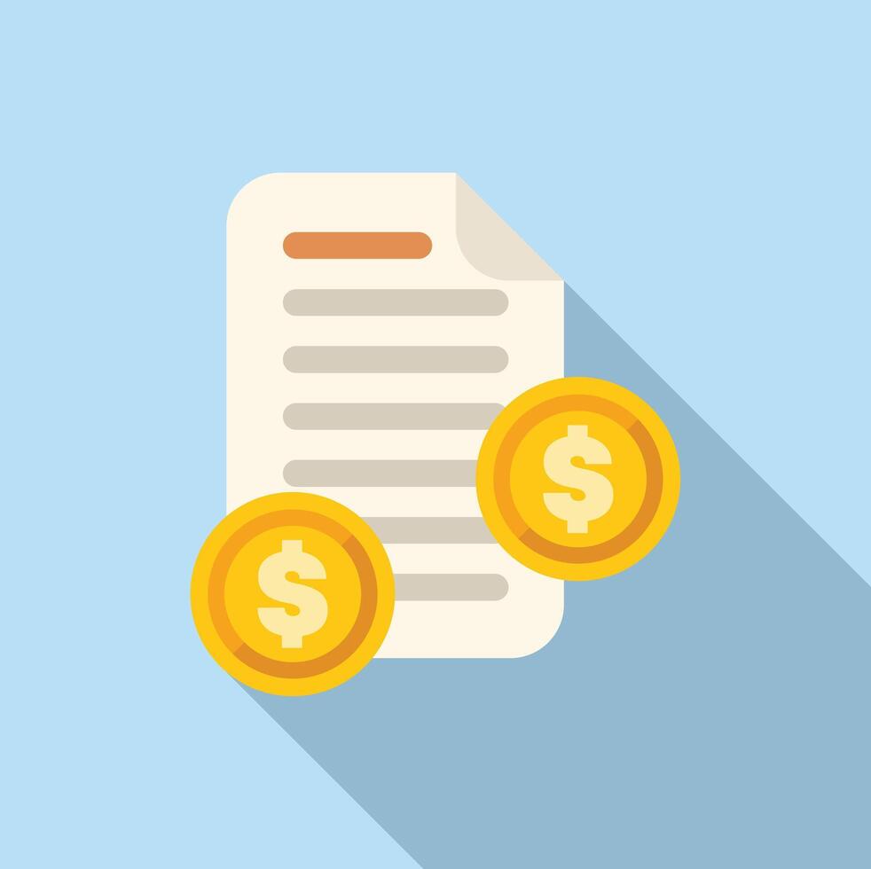 Invoice with dollar coins representing business expenses vector