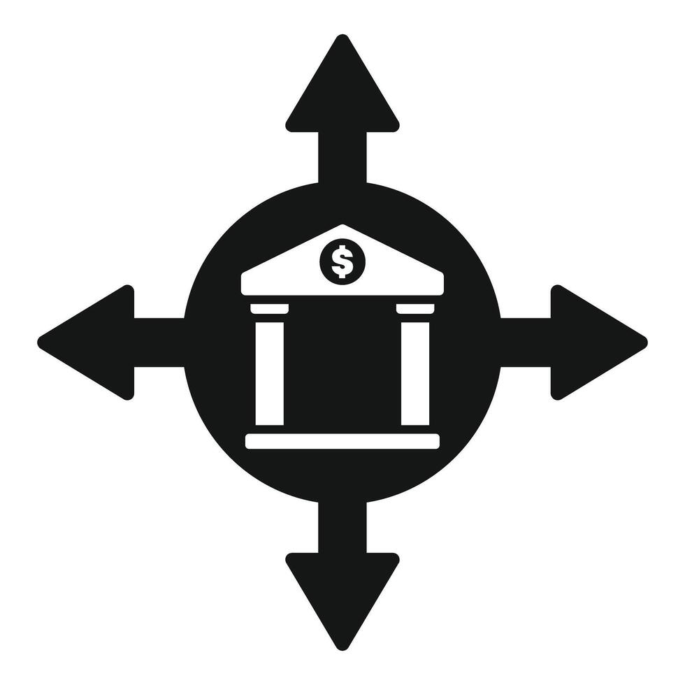 Bank money transferring with arrows in different directions vector