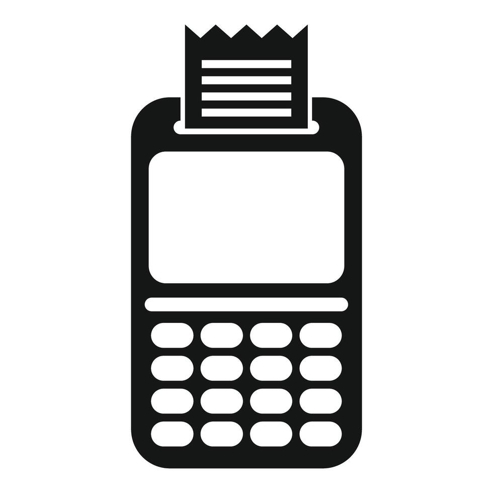 Mobile payment terminal printing receipt icon vector