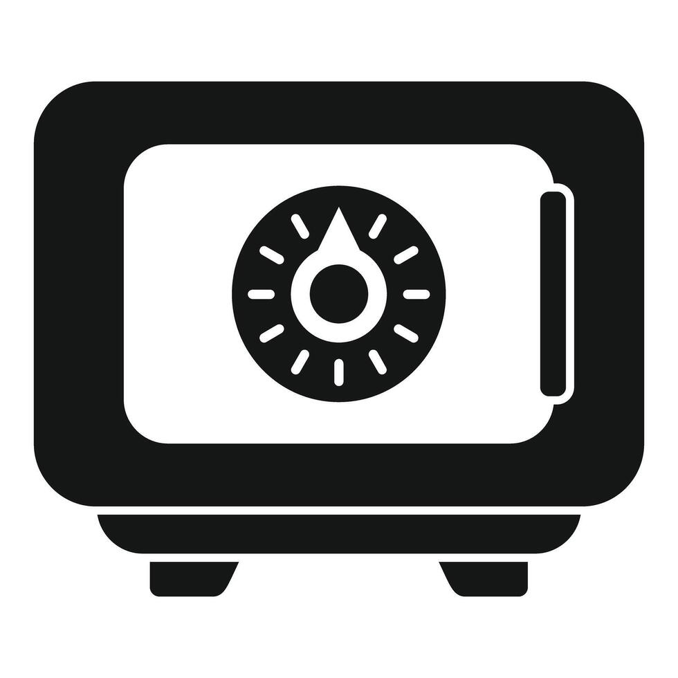 Black metal safe protecting valuables and important documents vector