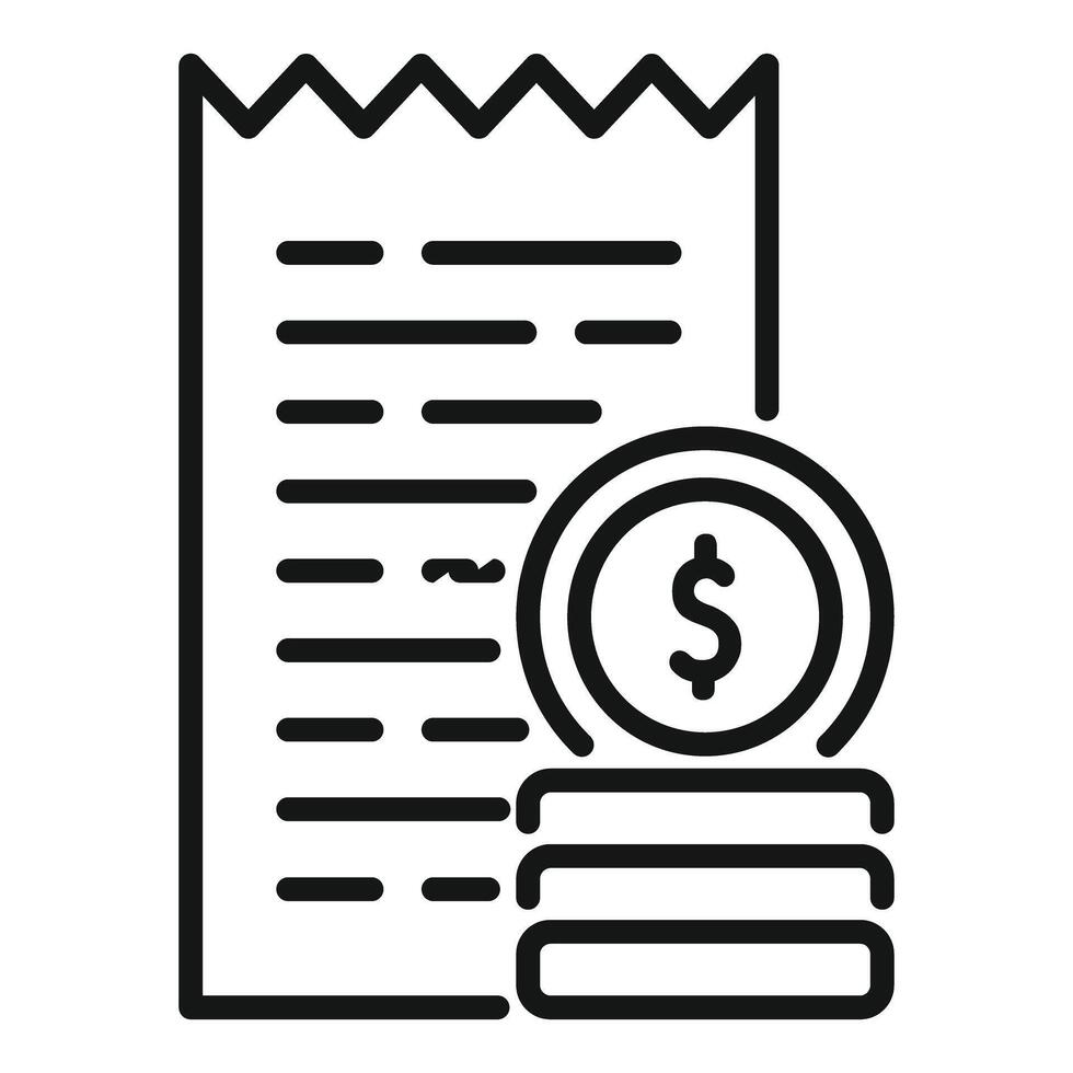 Money stack near check representing successful investment vector