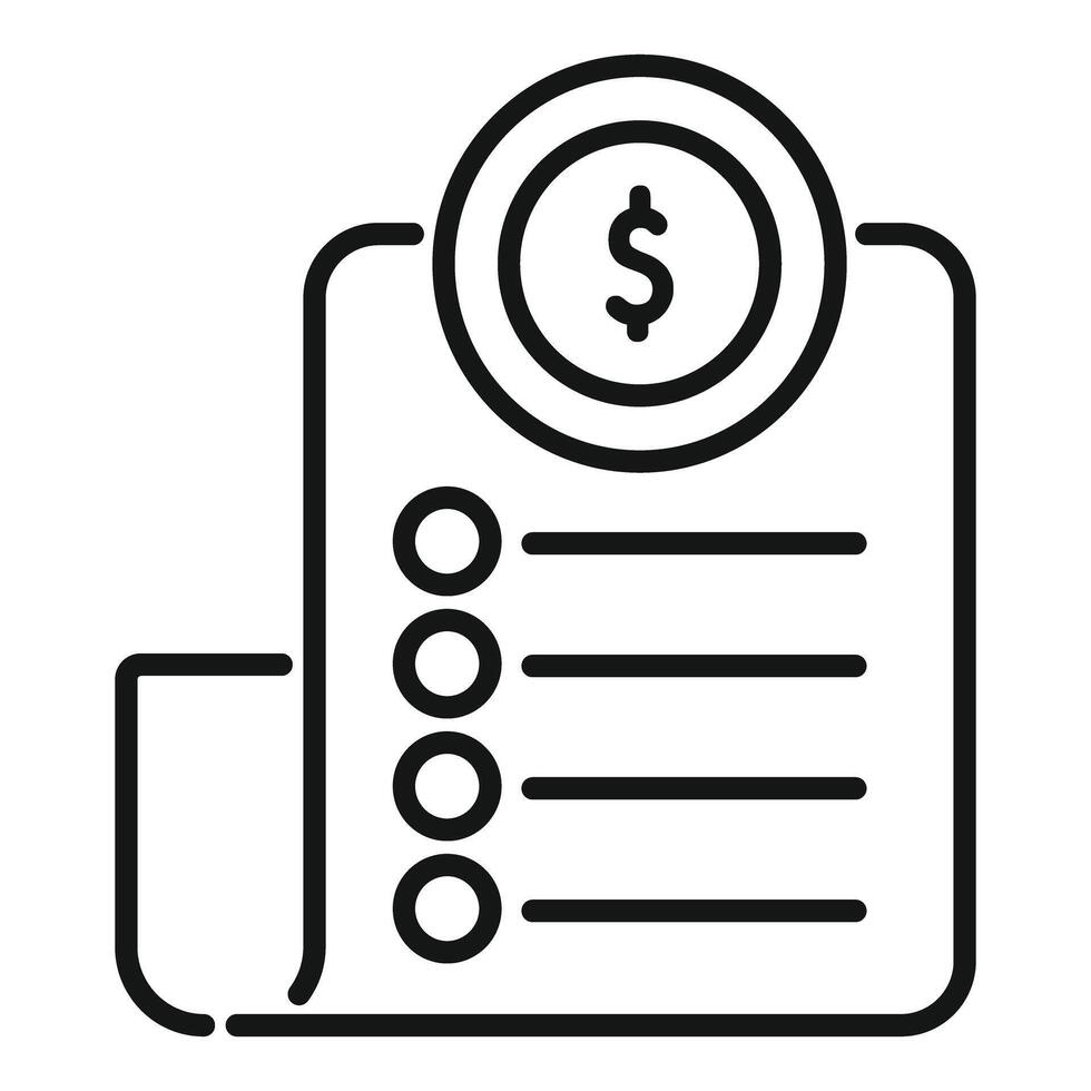 Financial planning checklist with dollar coin representing wealth management vector