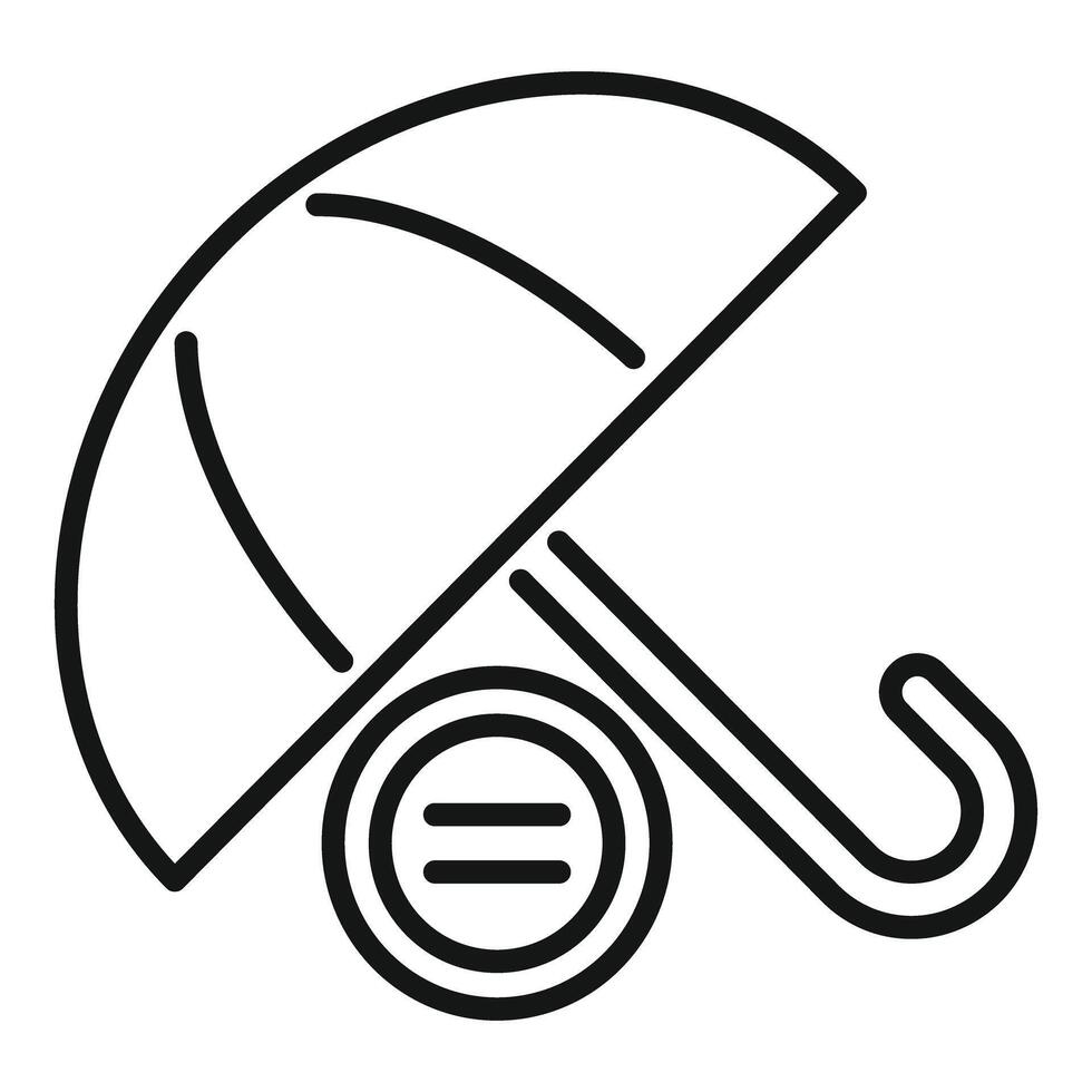 Umbrella protecting equality sign symbolizing tolerance vector