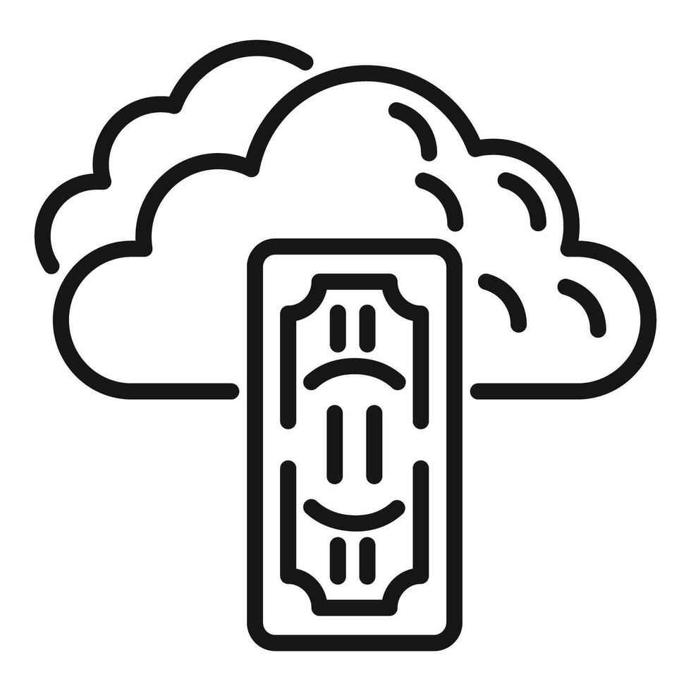 Cloud money transfer system showing online payment vector