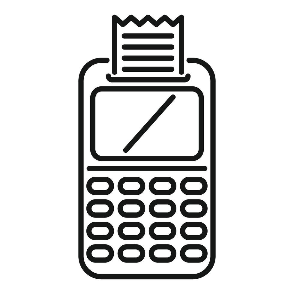 Mobile payment terminal printing a receipt icon vector