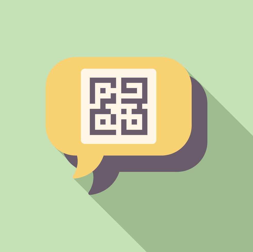 Speech bubble containing a qr code for online communication vector