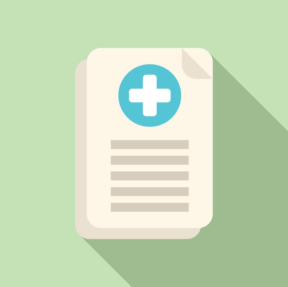 Medical history with patient data and cross symbol is representing medical report vector