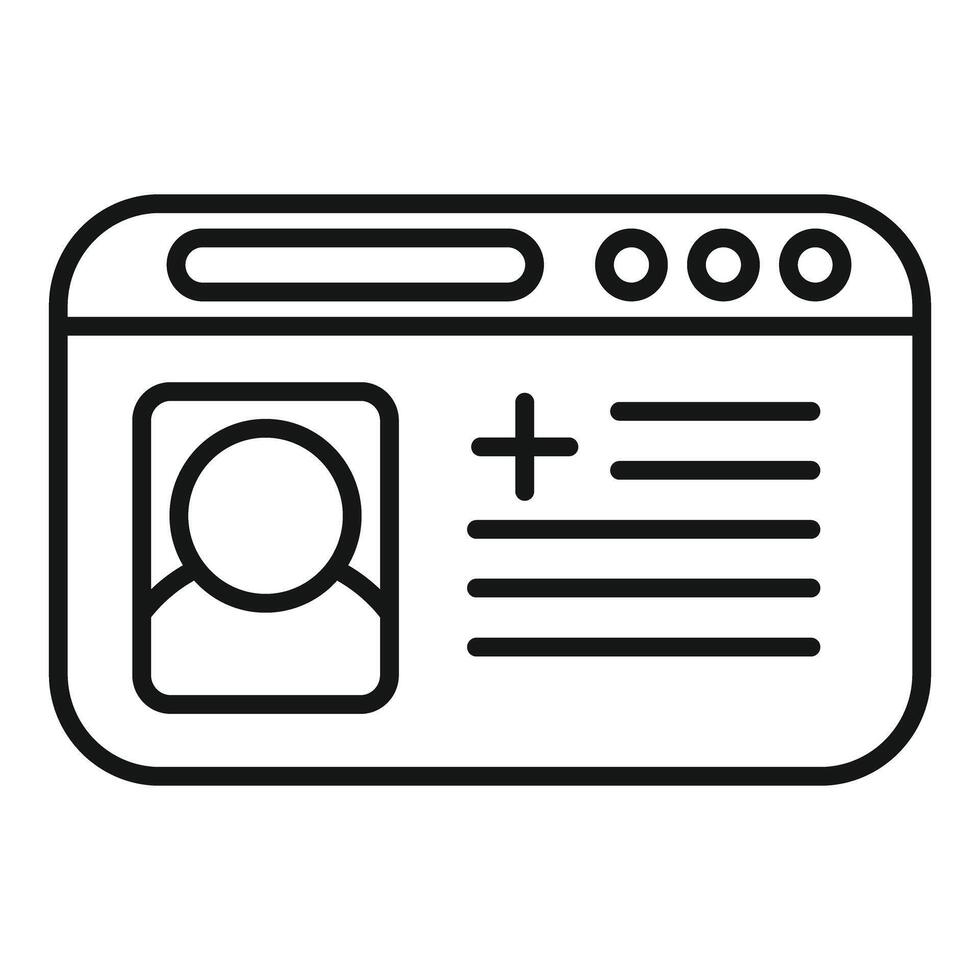 Online patient medical record icon showing electronic health record system vector