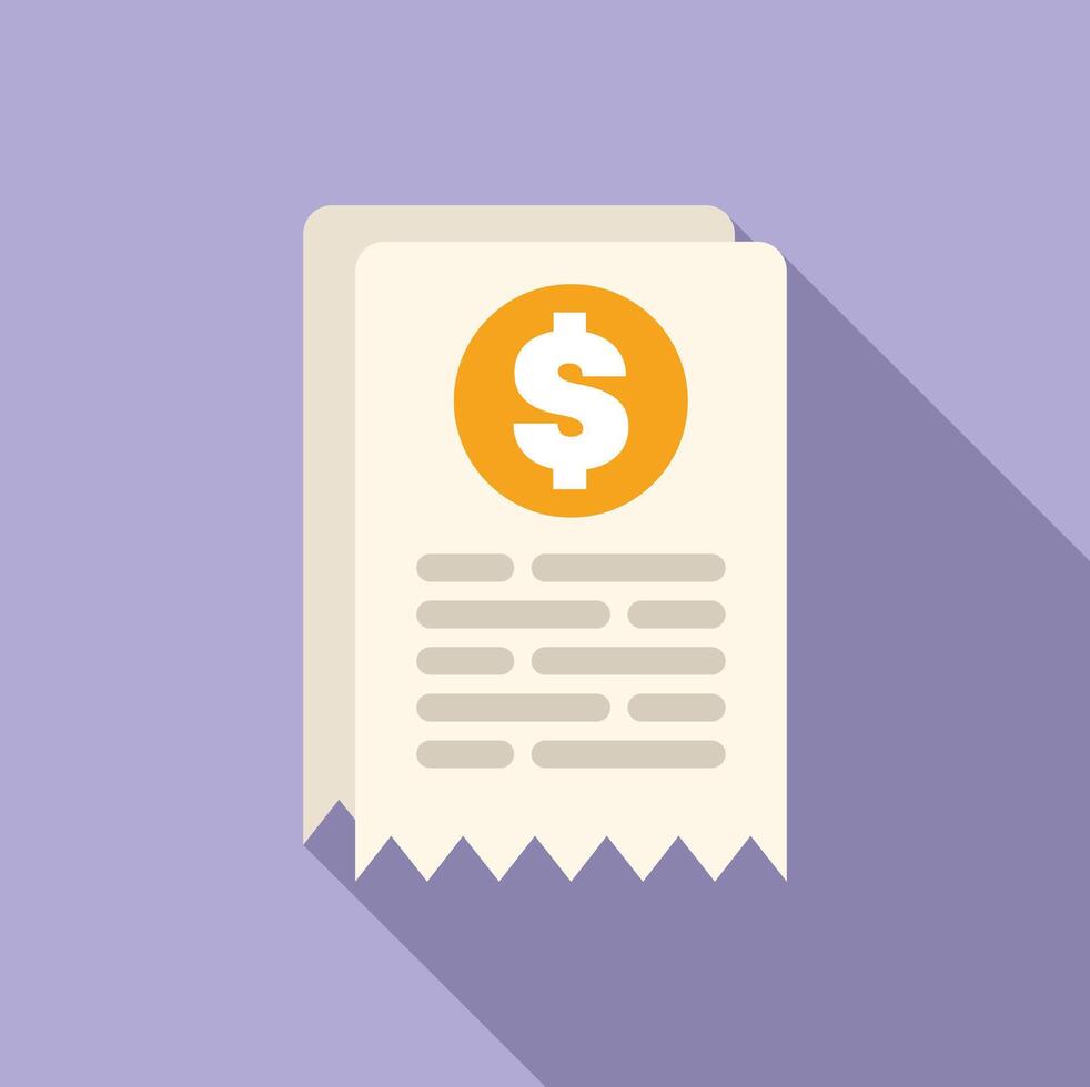 Invoice with dollar coin showing money spent vector