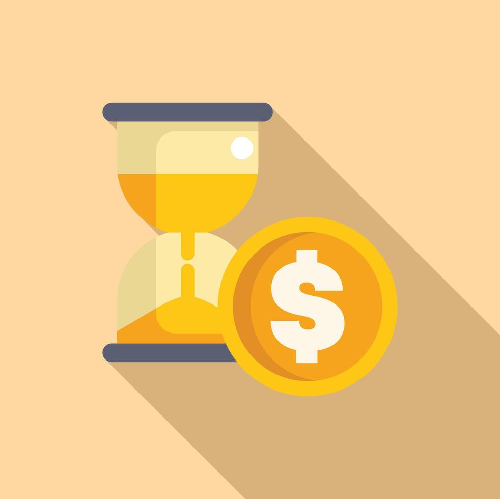 Hourglass measuring money flow, time is money concept vector