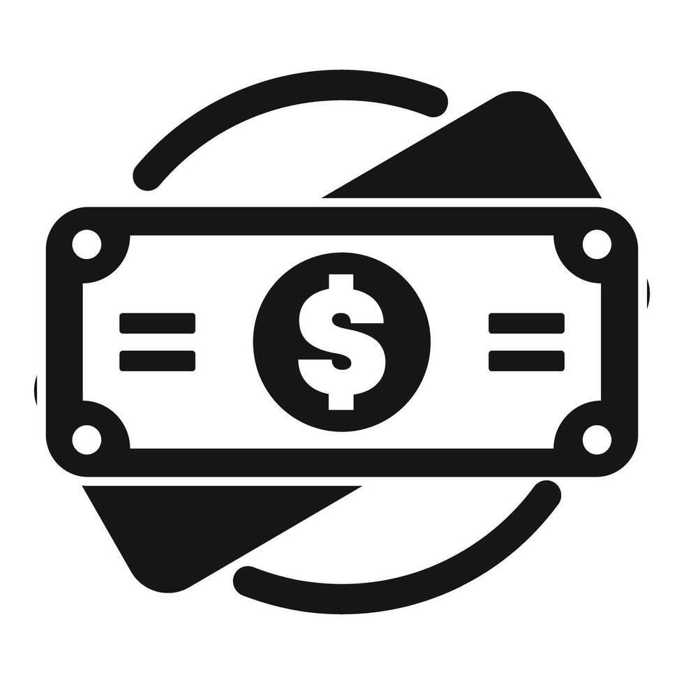 Money turnover icon representing rotating banknotes vector