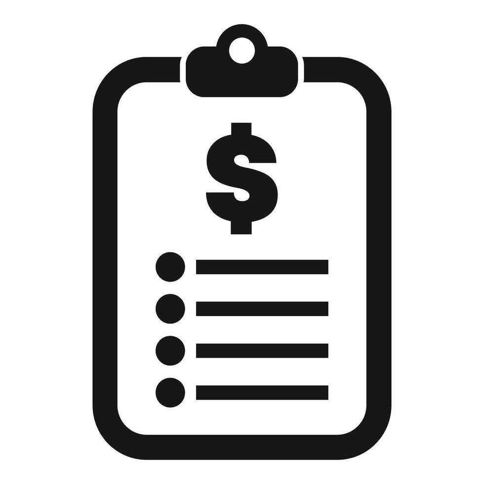 Clipboard showing financial audit results icon vector