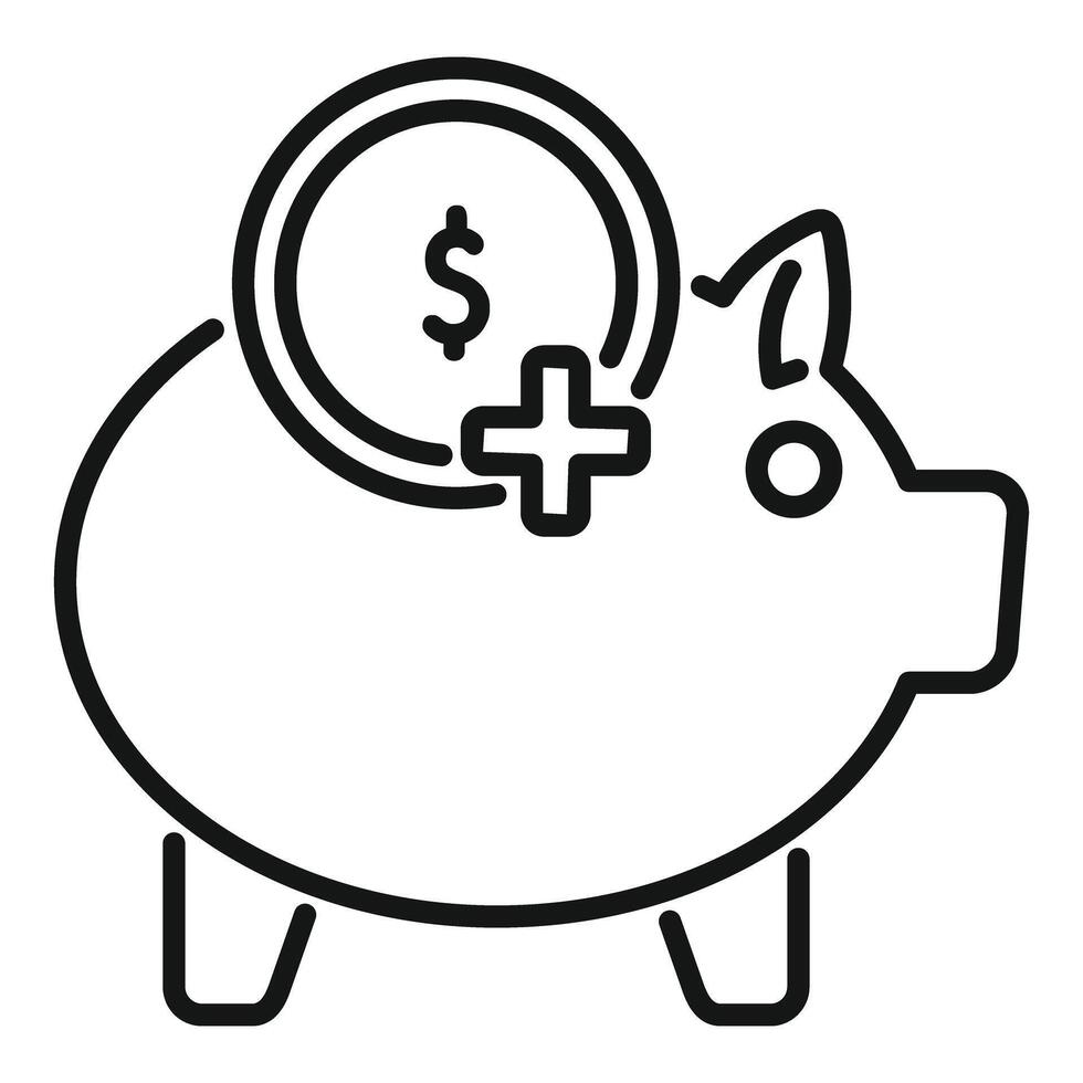 Piggy bank increasing money savings financial growth icon vector