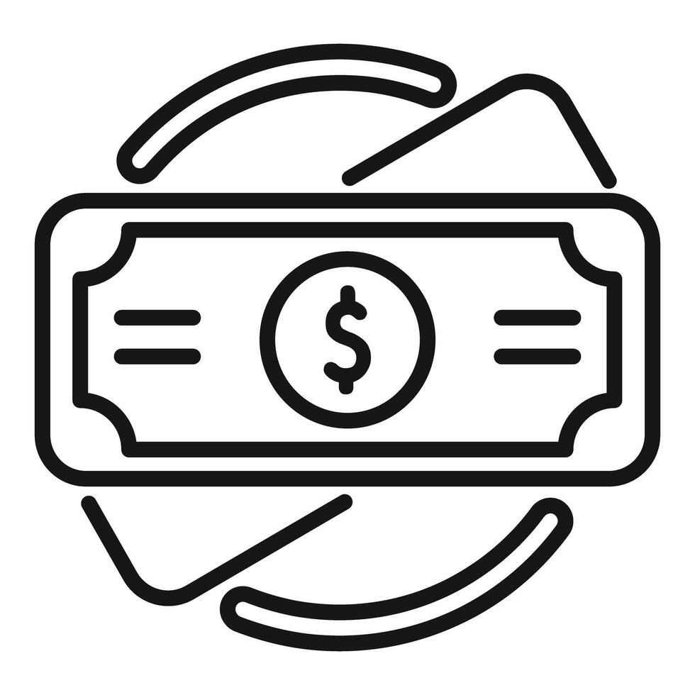 Money turnover with dollar banknote rotating showing cashflow vector