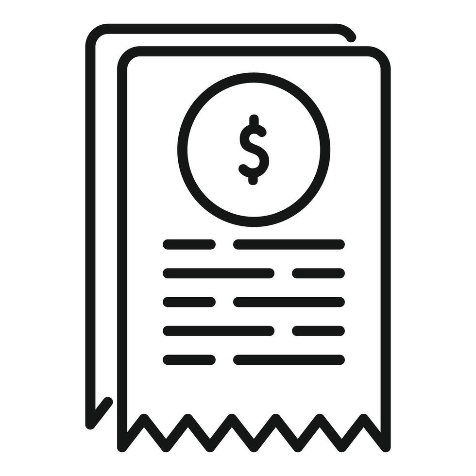 Invoice paying showing money currency dollar sign with bill lines and tear line vector