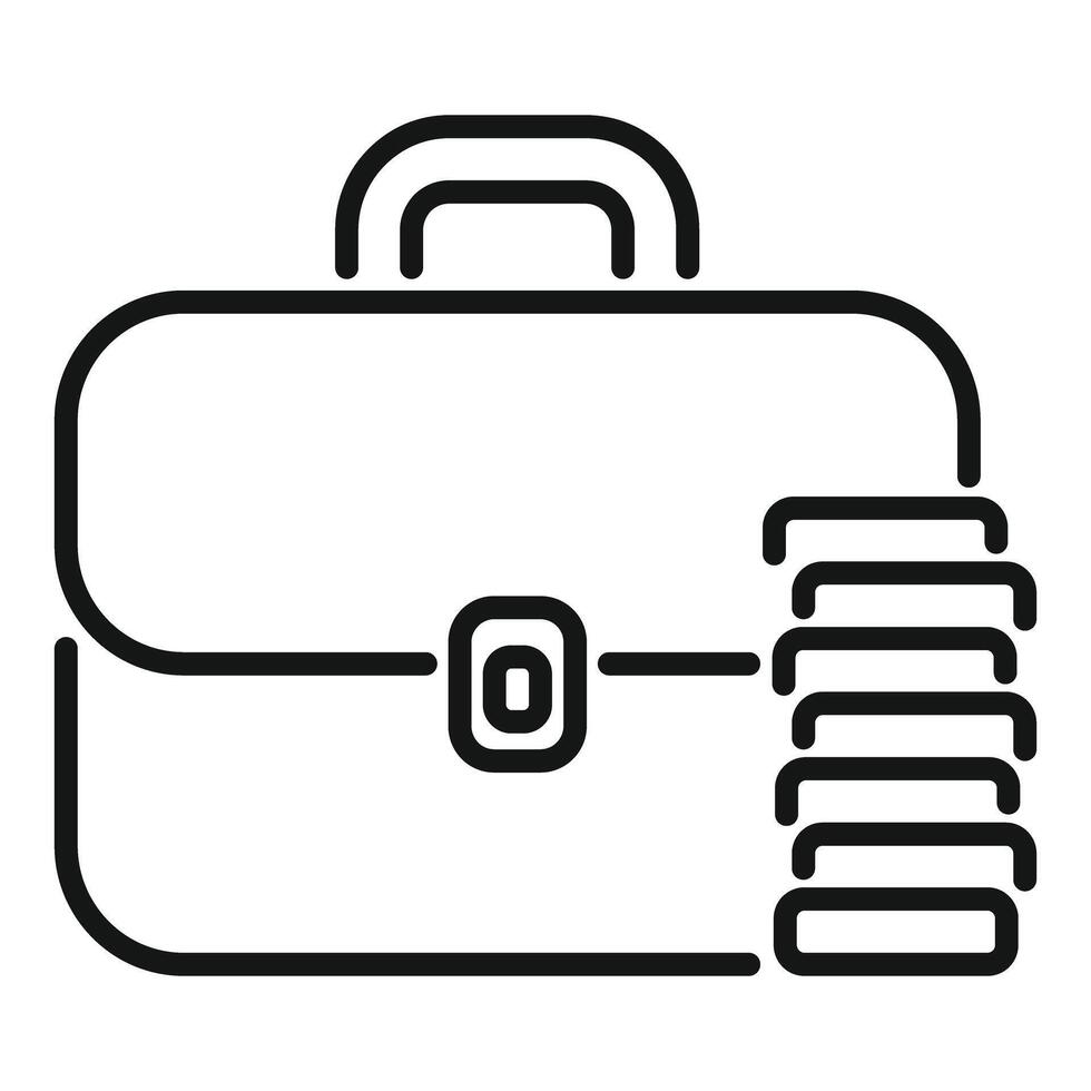 Businessman portfolio growing with stack of money icon vector