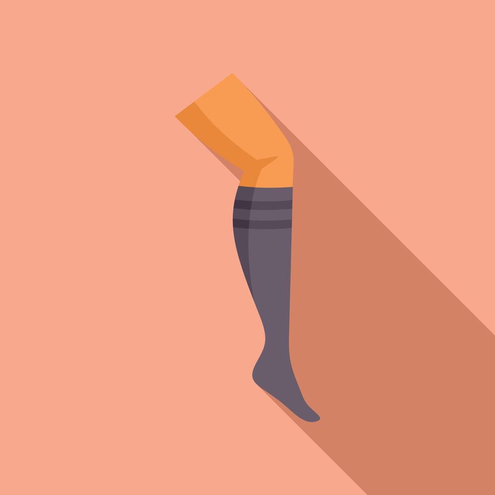 Knee high sock icon flat style vector