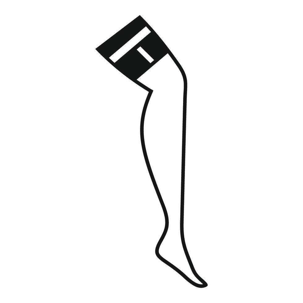 Woman leg in stocking standing on tiptoe icon simple style vector