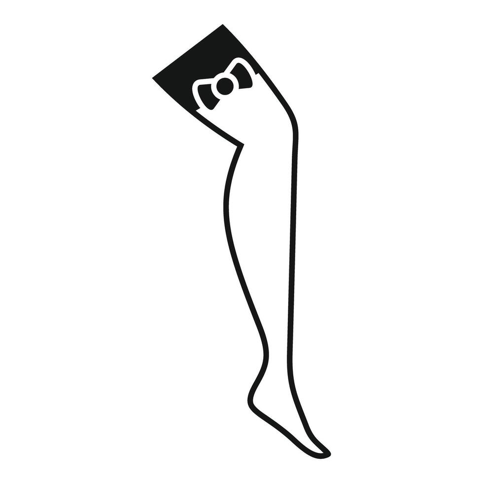 Woman leg with garter belt icon simple style vector