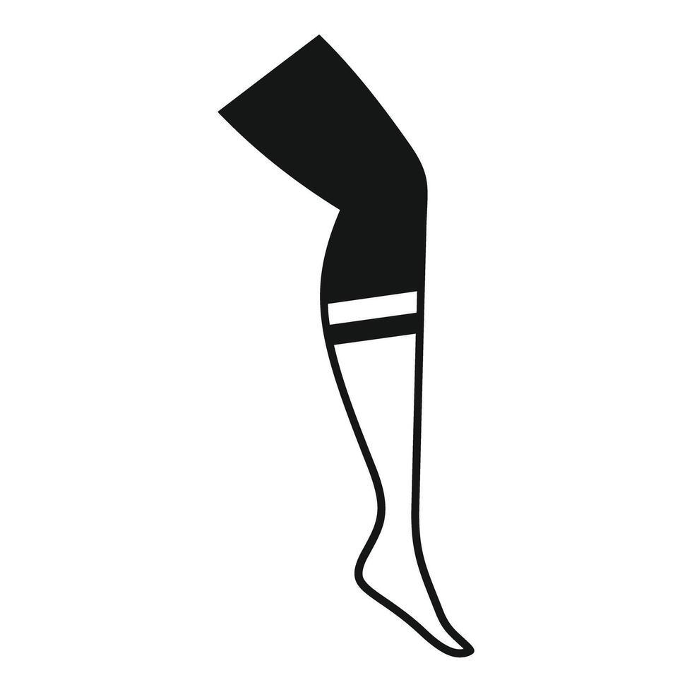 Woman leg wearing compression stocking icon simple style vector