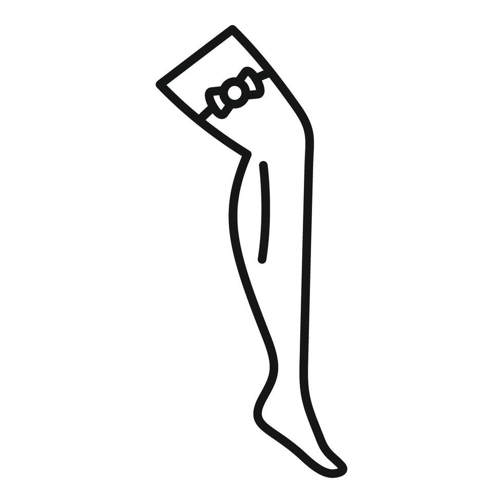 Woman leg with garter belt icon outline style vector