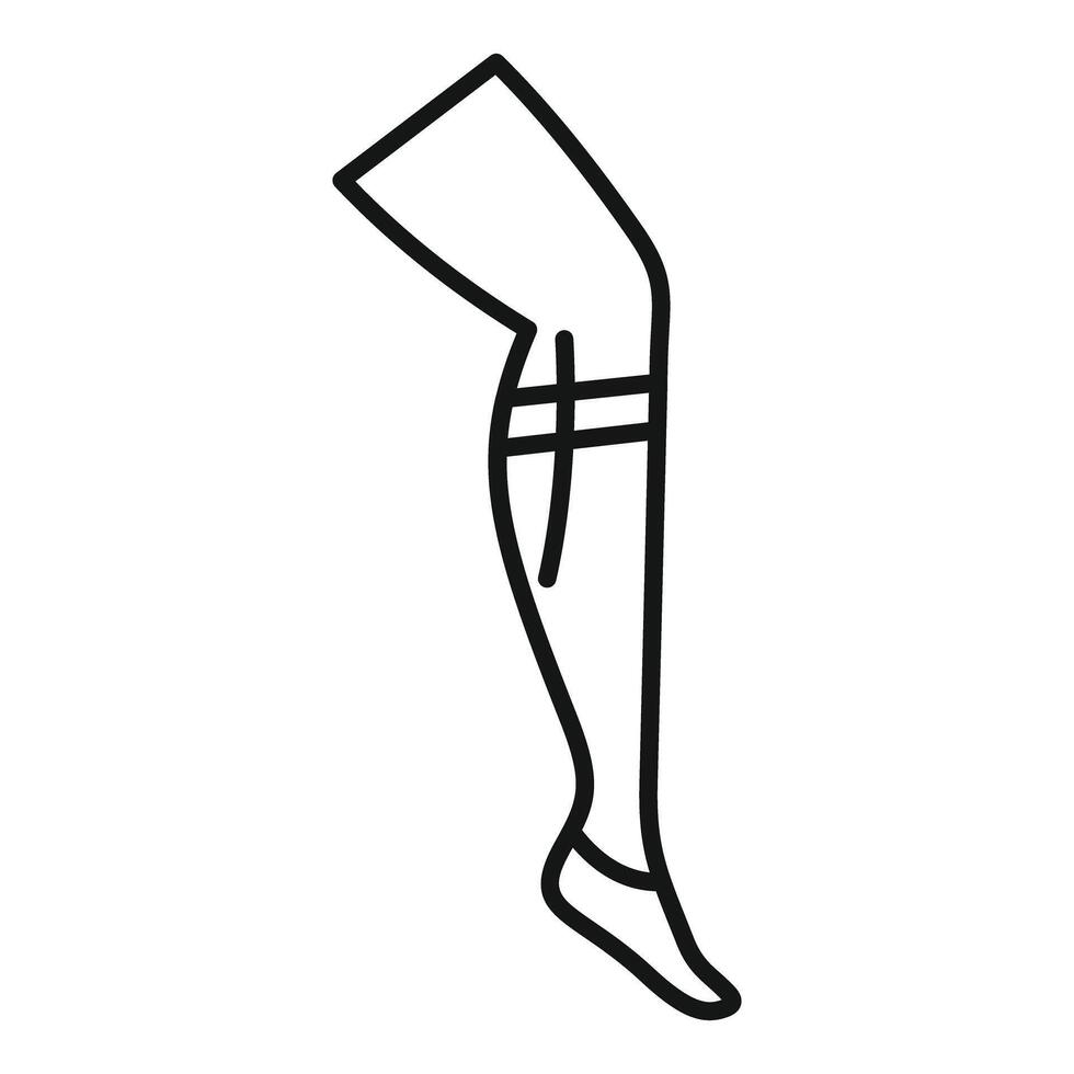 Elastic bandage on leg for muscle pain icon vector