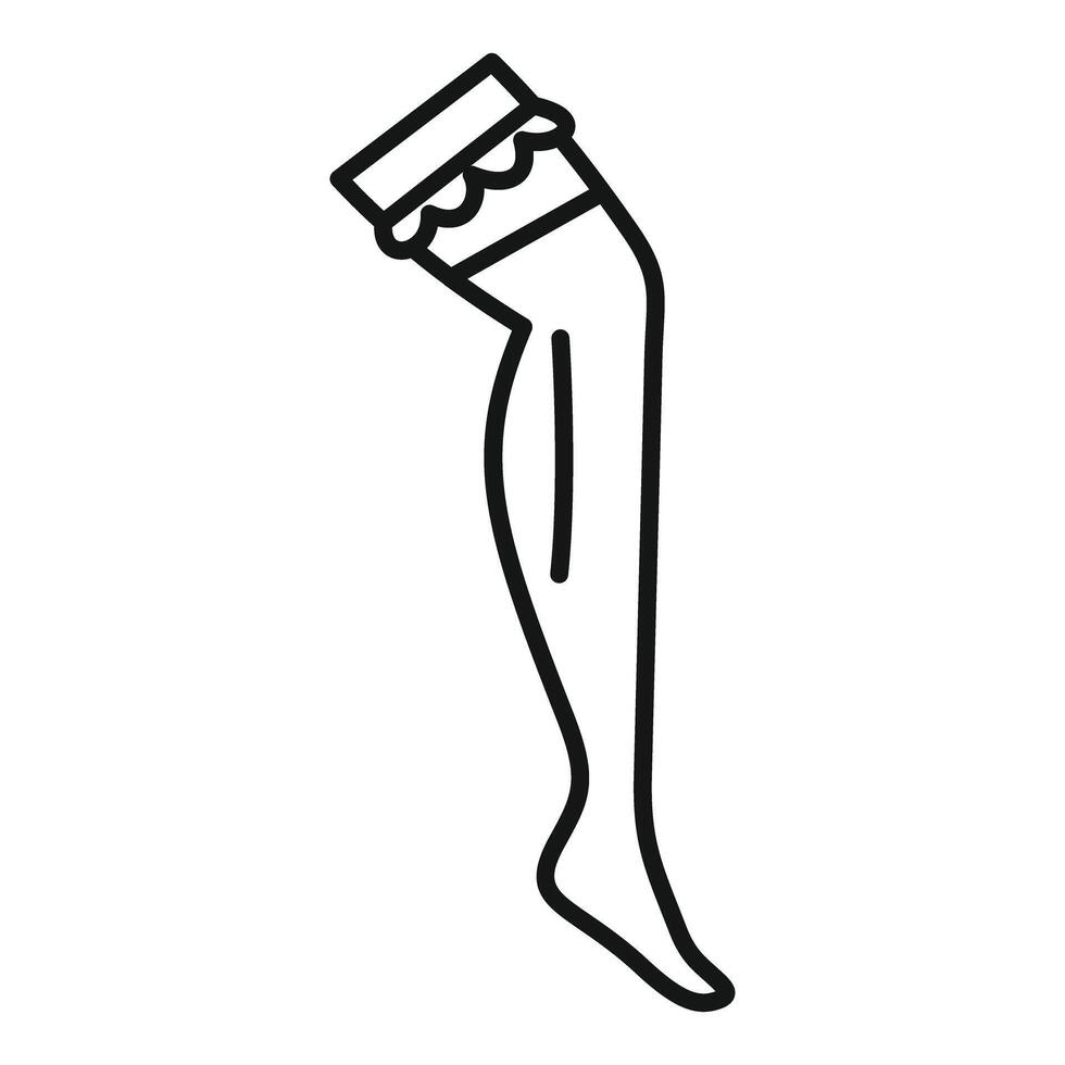 Woman leg wearing stocking icon in thin line style for web, infographics and creative design vector