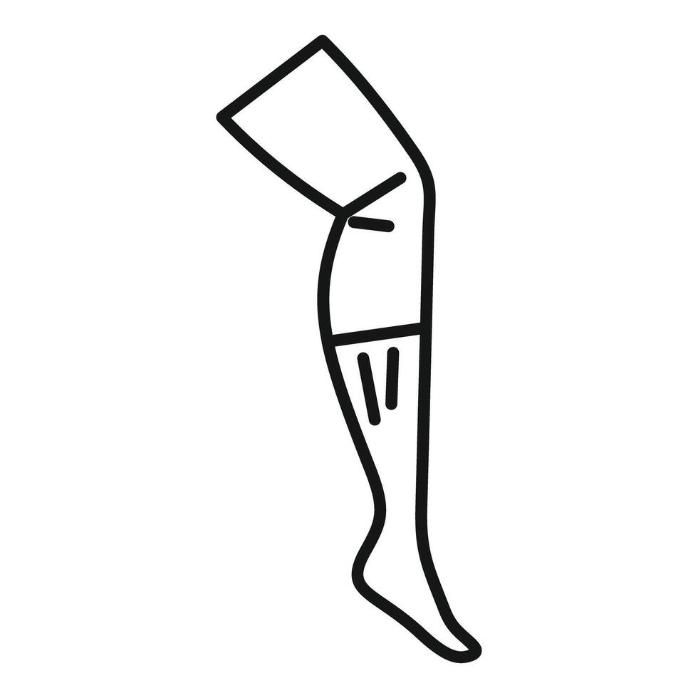 Mannequin leg wearing compression stocking for medical use vector