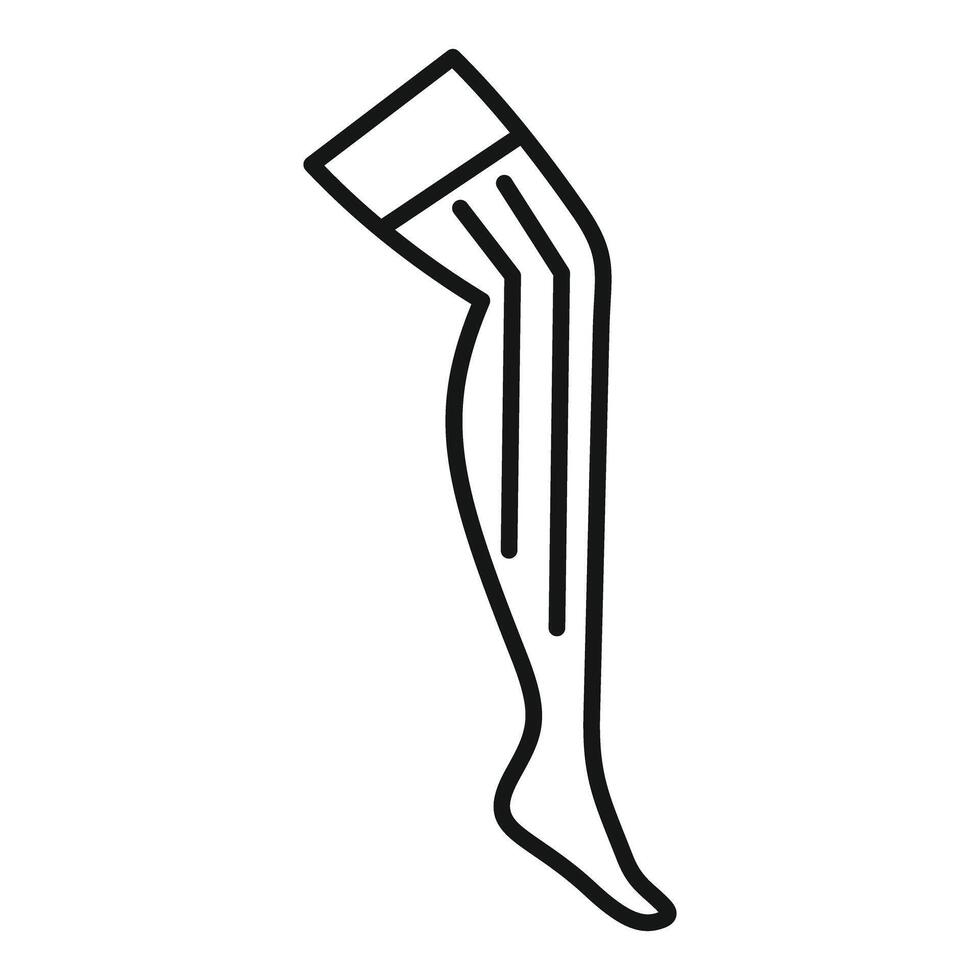 Woman leg in compression stocking icon, outline style vector