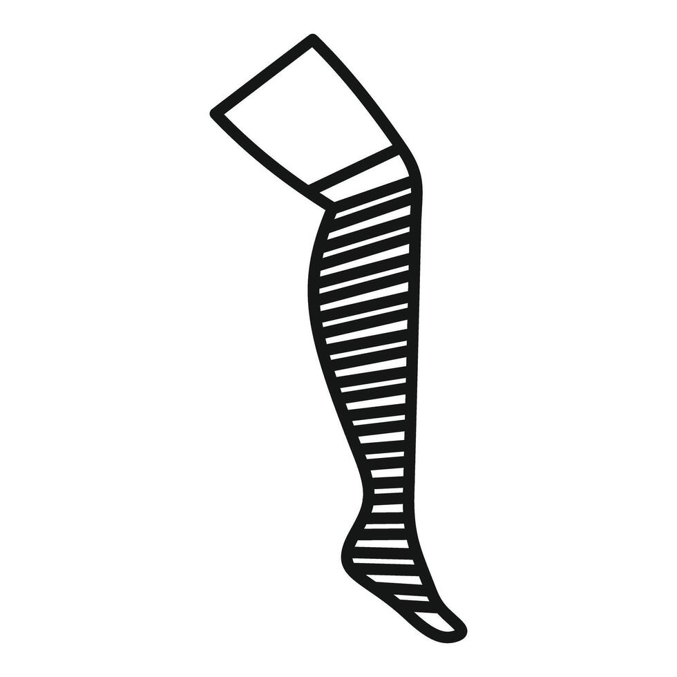 Woman leg with striped stockings posing on white background vector