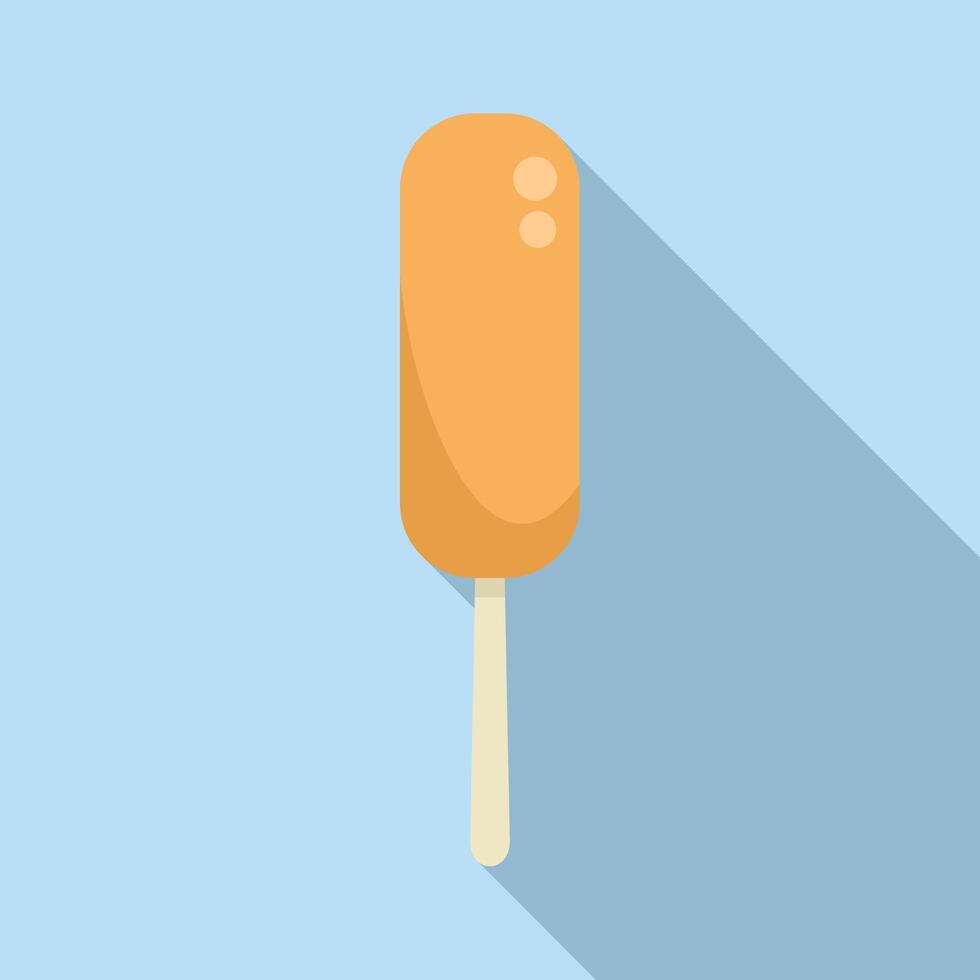 Orange ice cream on a wooden stick refreshing summer dessert vector