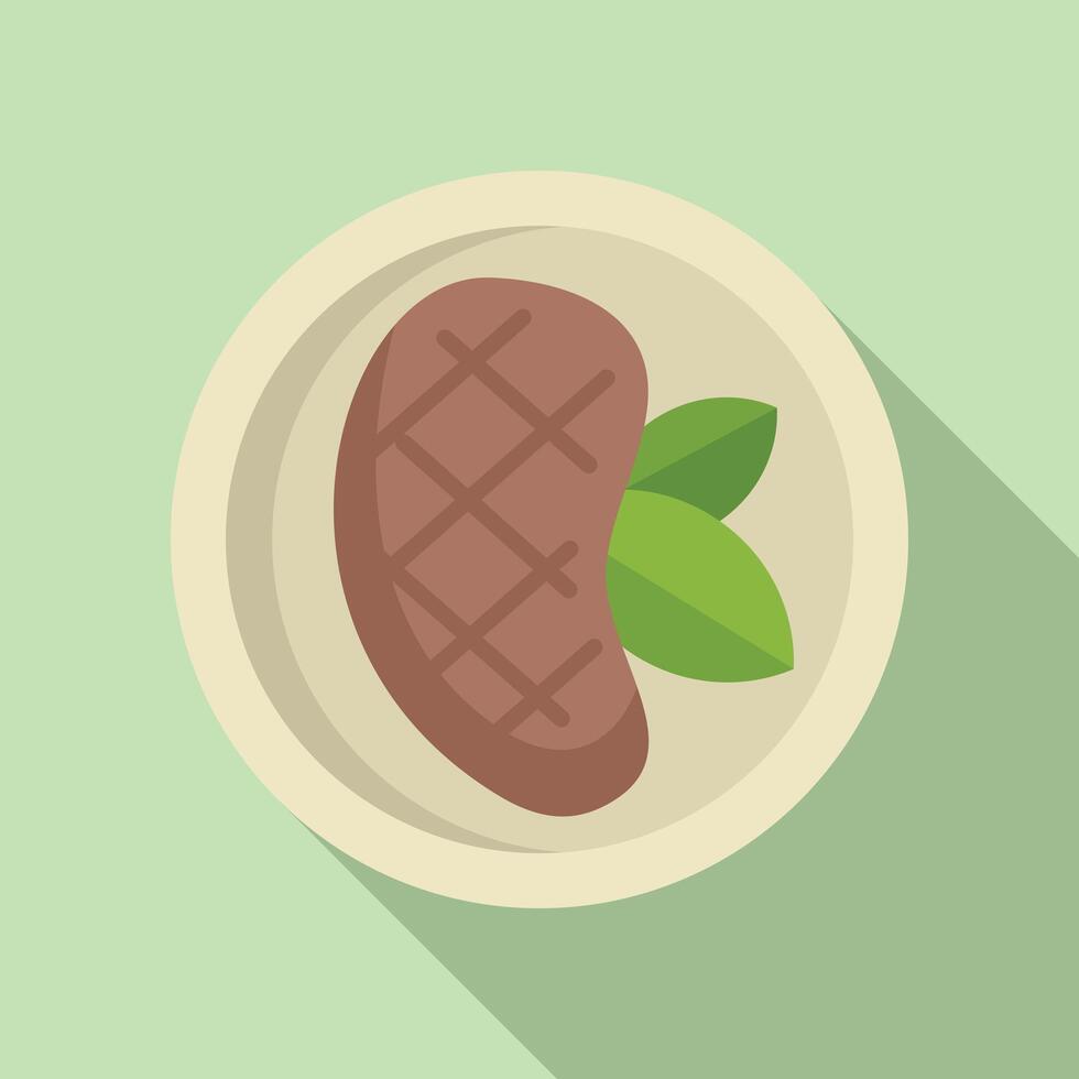 Grilled meat with garnish on a plate, representing a healthy and delicious meal vector