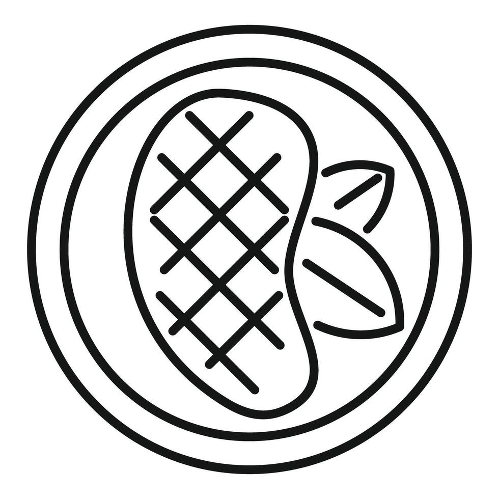 Grilled steak icon showing food preparation technique vector