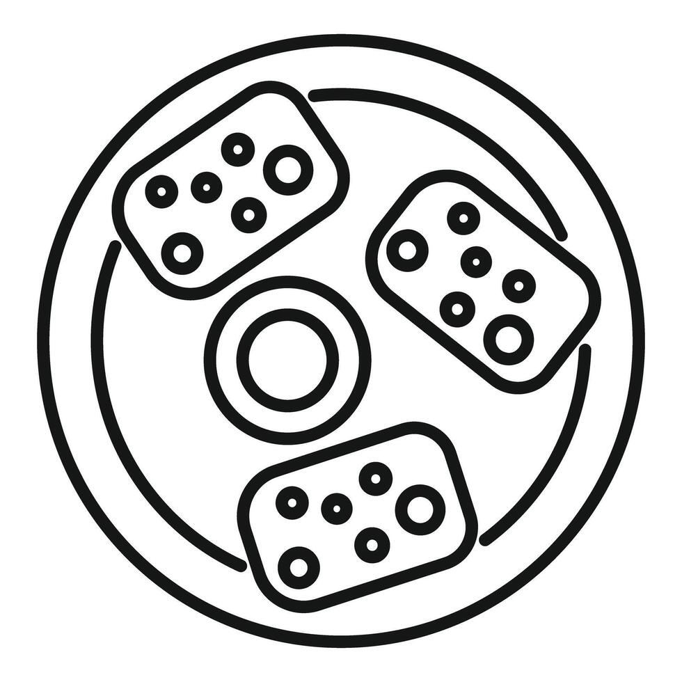 Petri dish with growing bacteria colonies for microbiology experiment vector