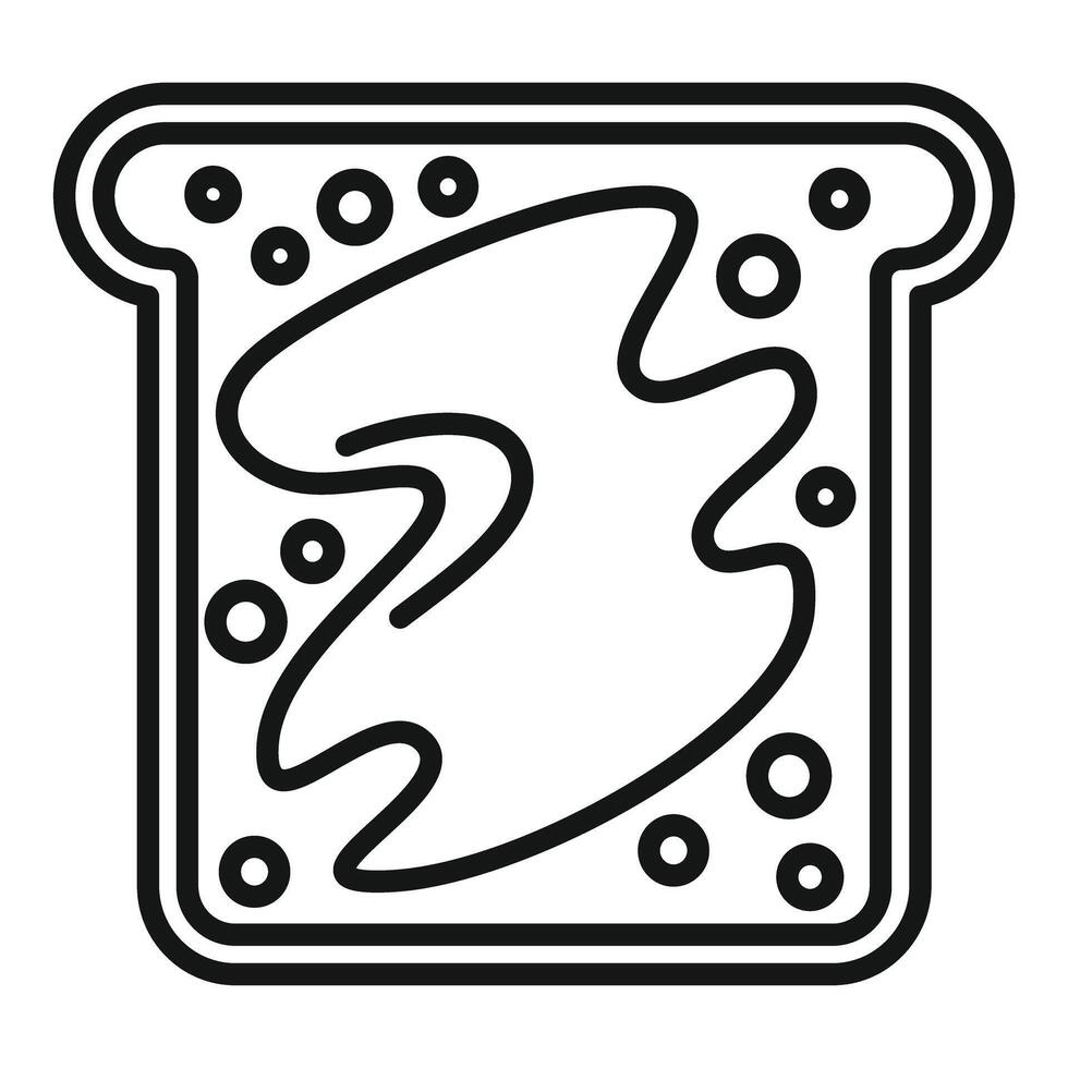 Square slice of white bread with peanut butter minimalist icon vector