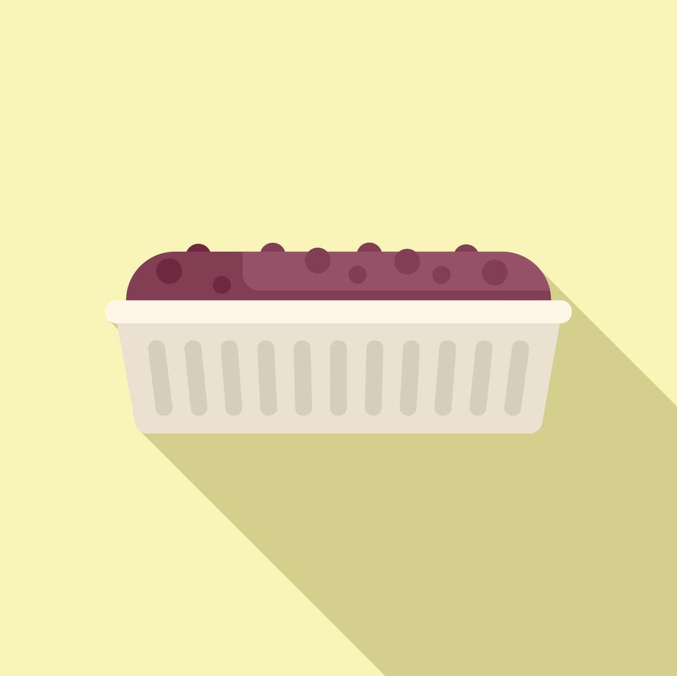 Acai bowl lying in a plastic container with long shadow vector