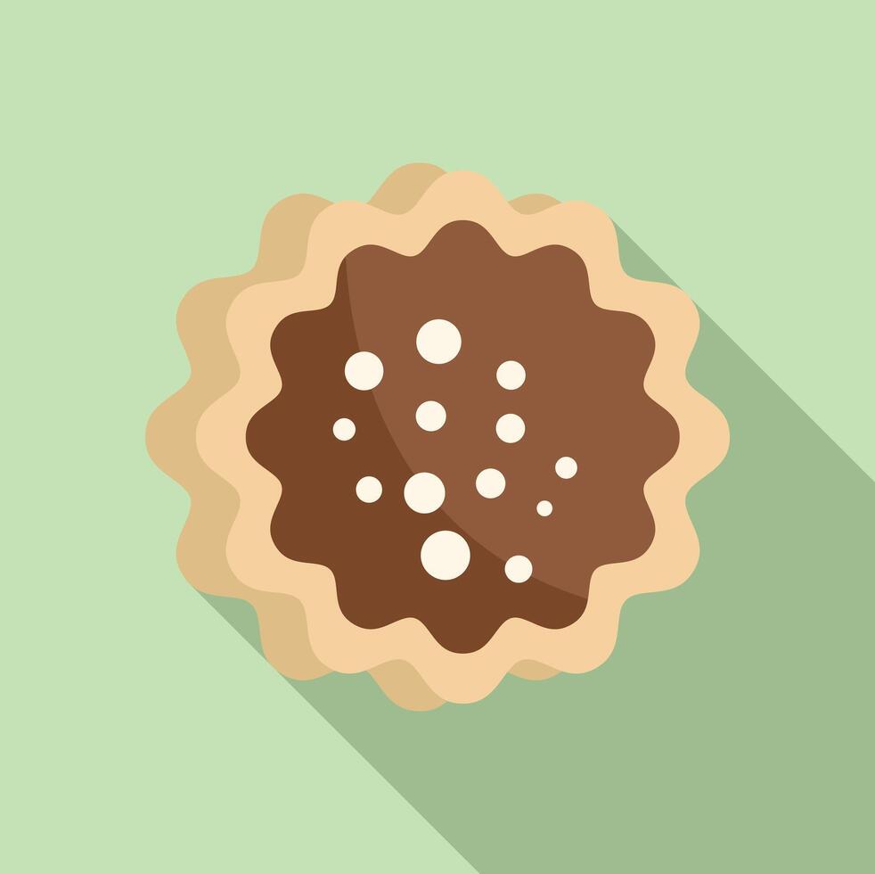 Chocolate cream pie with cream drops is being served on green background vector