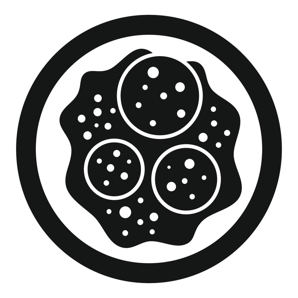 Black glyph style icon of a dish with cookies and chocolate vector