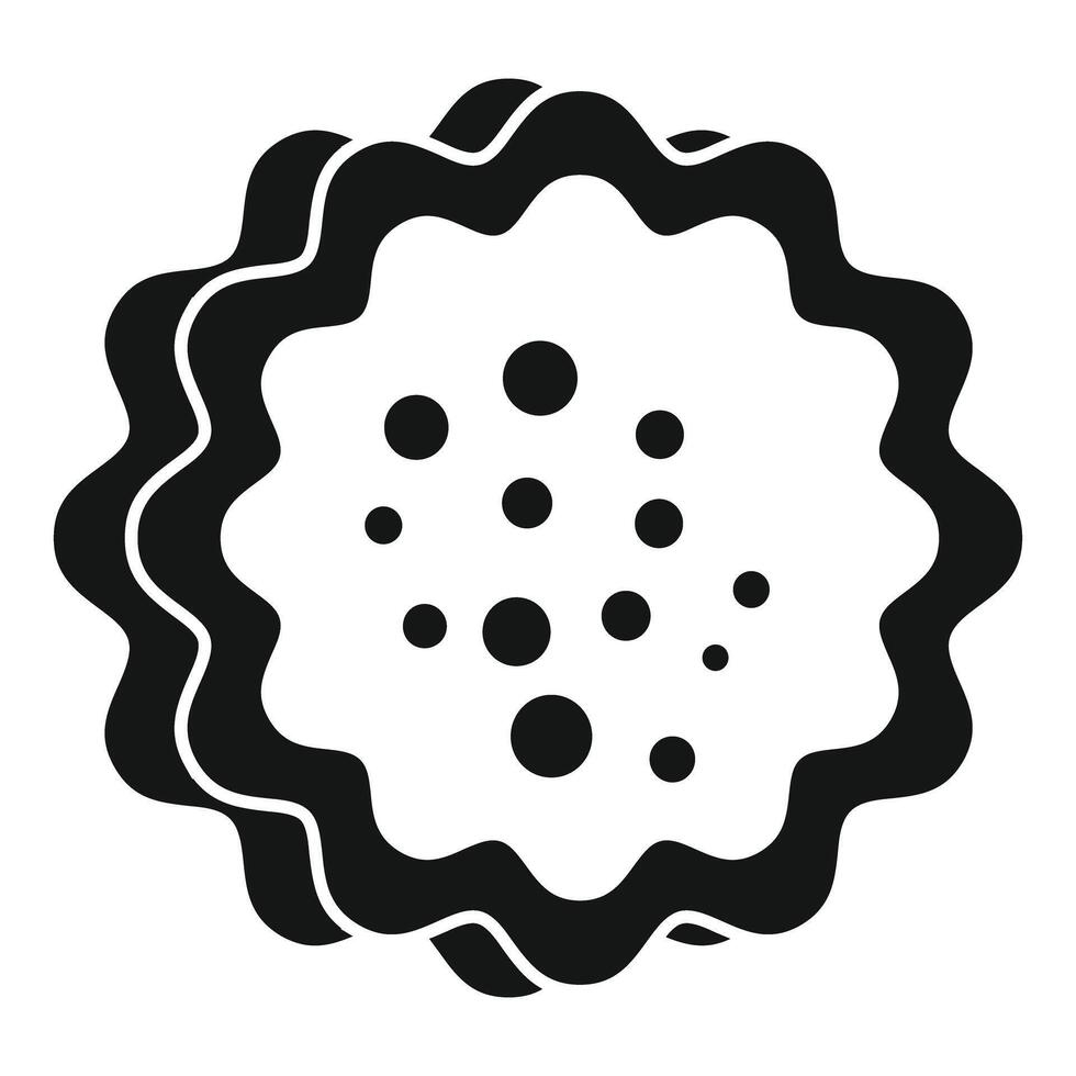 Round cookie with chocolate chips baking icon, simple style vector