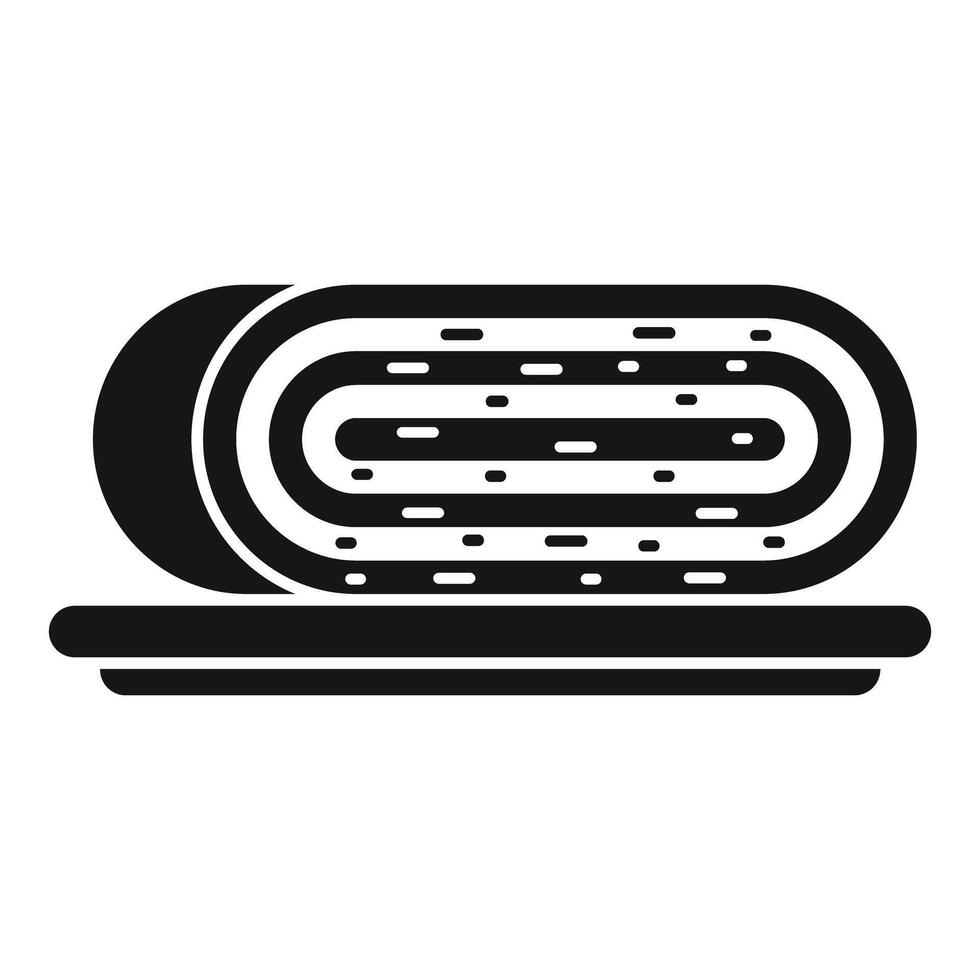 Swiss roll cake lying on a plate icon vector