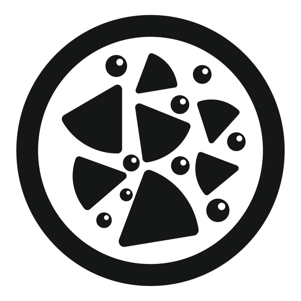 Black and white round icon of sliced citrus fruit vector