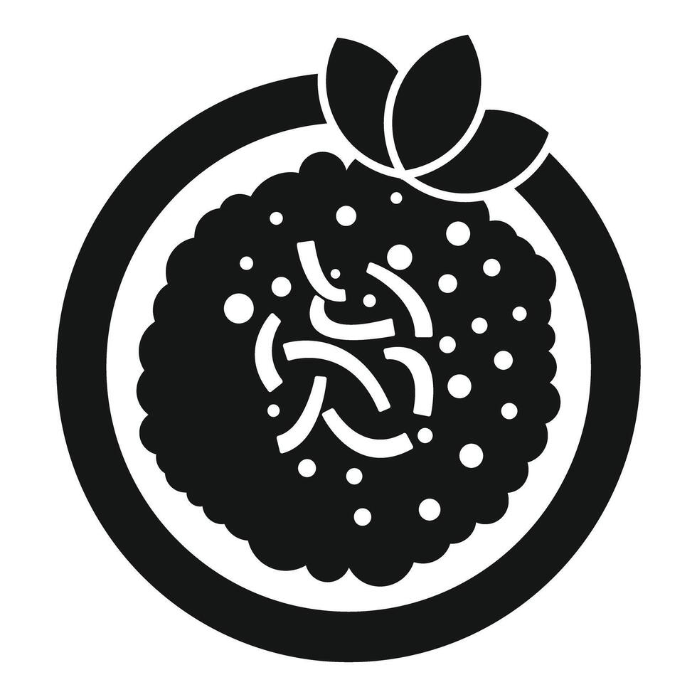 Round plate showing delicious risotto food icon glyph style vector