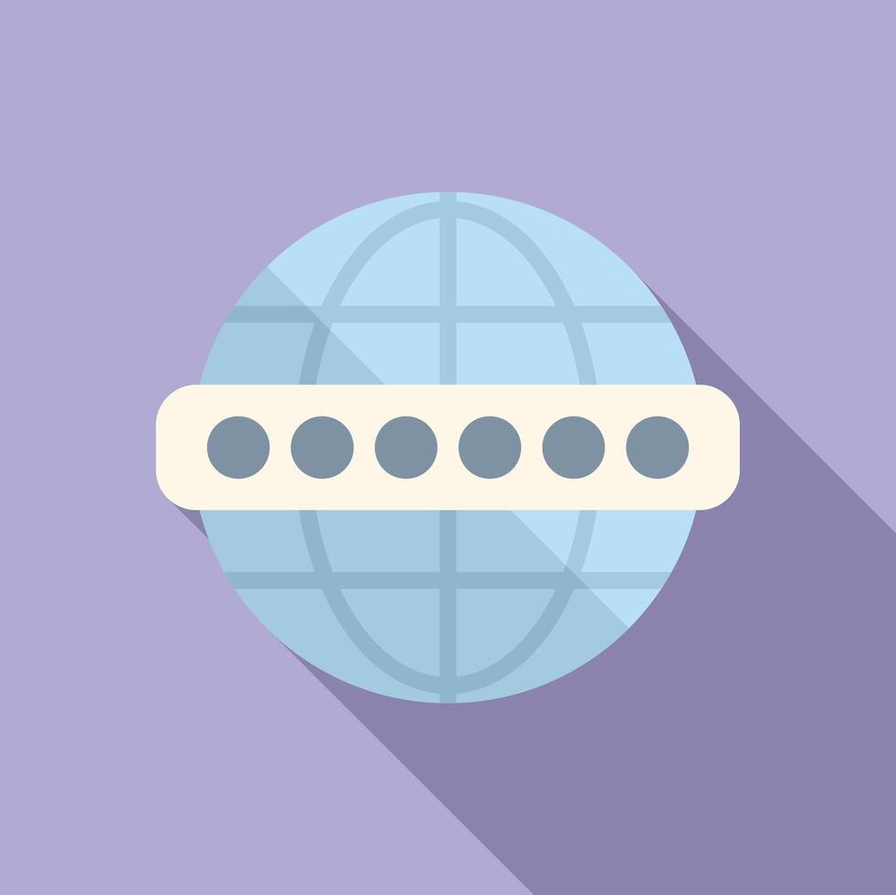 Global security system protecting world with password icon vector