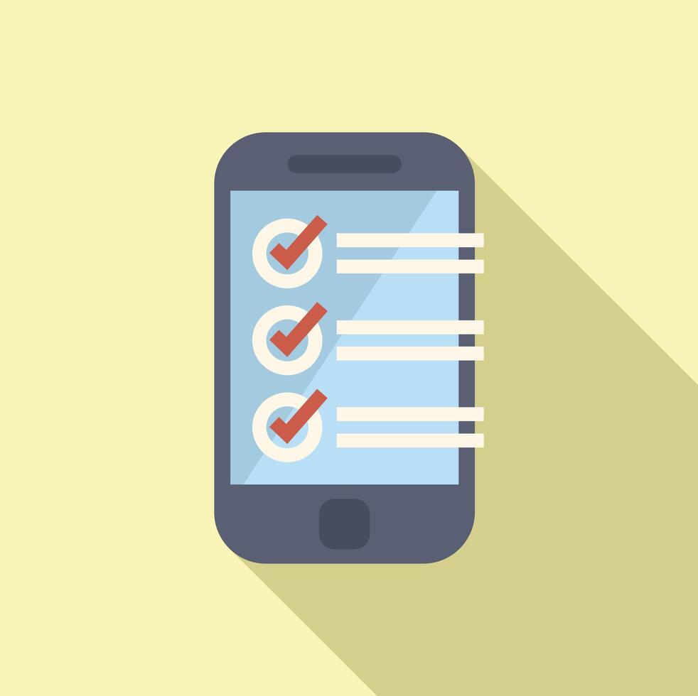 Smartphone showing checklist app for time management and productivity vector
