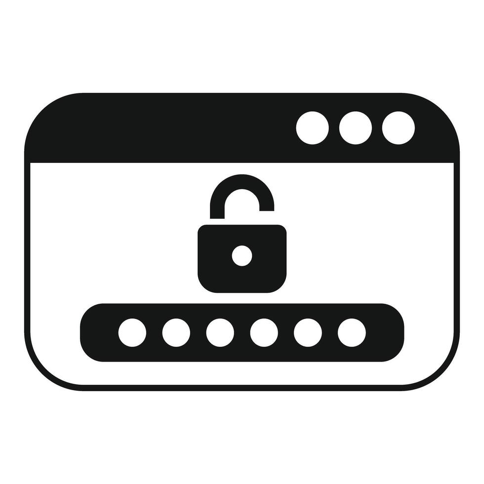 Web page showing password being protected by lock vector