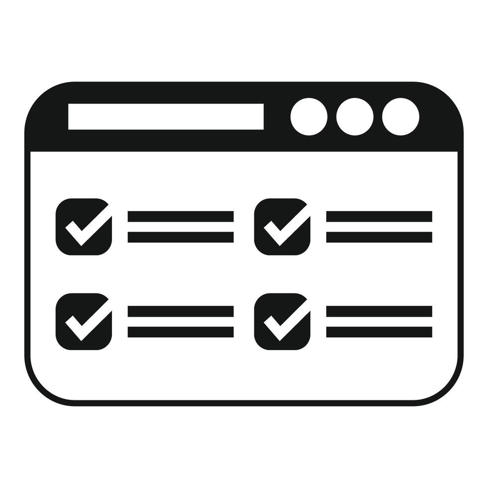 Online survey with check marks on website interface vector
